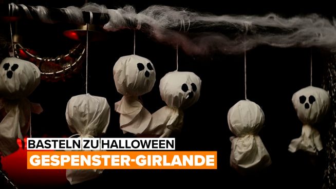 Basteln zu Halloween: Gespenster-Girlande